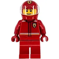 LEGO Minifigur Formula 1 Driver, Ferrari - Male, Red Racing Suit and (cty1863)