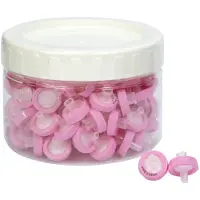 Dripio 100 Stück hydrophile PTFE-Spritzenfilter 0,22 µm, 13 mm, rosa