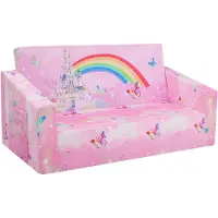 Merkloos Kinderbank faltbar, doppelte Sitzfläche, 2-in-1 Klappbett, 120x60 cm, für Kinderzimmer