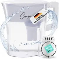 Dripio Wasserfilterkanne 2,4 L mit Filterpatrone, Aktivkohle, weiß
