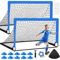 Merkloos Fußballtor Kinder 2-teilig, 4x3 ft, mit Fußball, für Garten und Spiel
