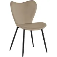 CLP Esszimmerstuhl Maika gepolstert mit Rückenlehne belastbar bis 150 kg taupe Material Samt