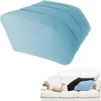 Unyqoos Aufblasbares Beinkissen, blau – geflockter Bezug & verstärktes PVC, tragbare Beinauflage für bessere Durchblutung bei Schwangeren & Sportlern
