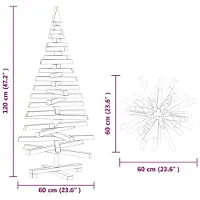 vidaXL Weihnachtsbäume mit Ständer Natur 120 cm Massivholz Kiefer 42016705