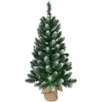 Magic Home Baum MagicHome Weihnachten Nico, Tanne in Jute, schneebedeckte Enden, 90 cm – Künstlicher Weihnachtsbaum