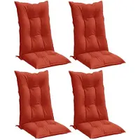 vidaXL Hochlehner-Auflagen 4 Stk. Melange Rot 120x50x7 cm Stoff