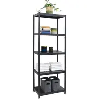 Shelfr Industrial Design Metallregal auf 5 Ebenen 61 x 41 x 170 cm Schwarz