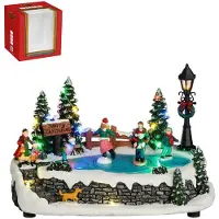 Luville Landschaft mit Schlittschuhläufern batteriebetrieben L 25,5 x B 15 x H 16,5 cm (wit)