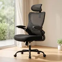 Merkloos Ergonomischer Bürostuhl mit 2D-Kopfstütze und Lendenwirbelstütze
