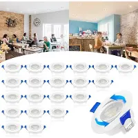JOIEYOU 20pcs LED Spots Deckenlampe 230V 5W LED Einbaustrahler IP21 Deckenstrahler ABS+Acrylglßser Led Spot Light Küchenlampe Deckenleuchte, für Wohnzimmer, Schlafzimmer, Flur (Warmweiß)