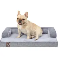 Merkloos Hundebett 73x45x15 cm, für Schlaf, abnehmbarer Bezug, wasserdicht, U-förmige Rückenlehne, antislip, grau