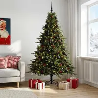 Syfax Künstlicher Weihnachtsbaum mit Weihnachtskugel 180 cm 300 LEDs