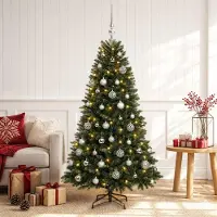 Syfax Künstlicher Weihnachtsbaum mit Kugel 150 cm 150 LEDs