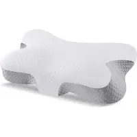 Unyqoos Nackenstützkissen – viscoelastisches Memory-Schaum Nackenkissen, ergonomisch orthopädisch für HWS-, Seiten-, Rücken- & Bauchschläfer, waschbarer Bezug 40% Rayon/60% Polyester