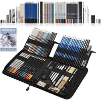 Sonstiges 84-teiliges Buntstift- und Skizzenstift-Set mit Federmäppchen