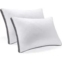Unyqoos Kopfkissen-Set – allergikergeeignet, Mikrofaserfüllung, weiches orthopädisches ergonomisches Schlafkissen mit Reißverschluss, weiß, Standard, für Seiten- & Bauchschläfer
