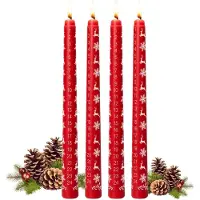 Merkloos Adventskalenderkerzen Set, handgemacht, 4 Stück, mit Hertenmotiv, für die Weihnachtszeit