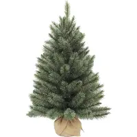 Triumph tree Forest Frosted Künstlicher Weihnachstbaum H45 x D36 cm – Kunstbaum in Jutebeutel – Christbaum für Drinnen – 61 Tipps – Grün