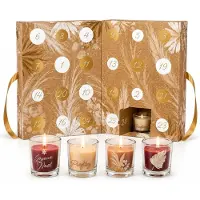 Merkloos Adventskalender mit 24 einzigartigen Duftkerzen, 34 x 25 x 14 cm, für festliche Stimmung