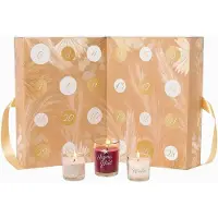 Merkloos Adventskalender mit 24 Duftkerzen, beige Verpackung, Winterdüfte, für die Weihnachtszeit