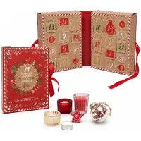 Merkloos Adventskalender mit Weihnachtskerzen, 24 Duftkerzen, rote Ausführung, für die Weihnachtszeit