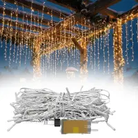 LZQ LED Lichtervorhang Innen 800 LEDs 20m Deko LED Regenkette, 8 Modi mit Stecker, Halloween Weihnachten Hochzeit Party, Warmweiß