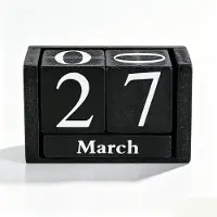 Merkloos Blokkalender Holz, ewiger Kalender, Monats- und Datumsanzeige, für das Büro