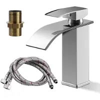 Merkloos Solidchoice – Wasserhahn für das Badezimmer im Wasserfall-Design, aus Edelstahl