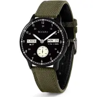 Tikkers Smart Series 60 Smartwatch mit grünem Canvas-Armband mit Bluetooth, Fitness-Tracker, Wecker, Musik, Kamera, Wettervorhersage, Zifferblätter, Touchscreen