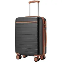 Kono Handgepäck Koffer 55x40x20cm, 34L Hartschalen Reisekoffer, Grau – Größe S(55cm 34L)