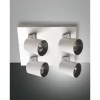 Licht-Erlebnisse Deckenstrahler Aluminium GU10 verstellbar B: 24 cm gebürstet 4-flammig eckig