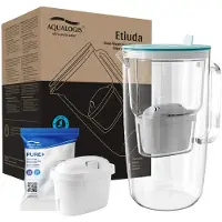 Dripio Glas-Wasserfilterkanne 2,9L, hellblau, mit Pure+ Filterpatrone