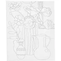 Creativ Company CC Painter Leinwand mit Druck Große Blumen 24x30 cm