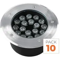 Silamp Pack mit 10 Stück – Einbaustrahler für den Außenbereich, 12W, IP67, 220V, Abstrahlwinkel 30°, Durchmesser 160 mm – Neutralweiß, 4000K - 5500K