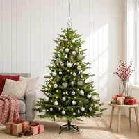 Syfax Künstlicher Weihnachtsbaum mit Weihnachtskugel 120 cm 150 LEDs