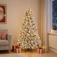 Syfax Künstlicher Weihnachtsbaum mit Weihnachtskugel 240 cm 300 LEDs
