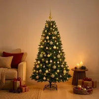 Syfax Künstlicher Weihnachtsbaum mit Kugel 120 cm 150 LEDs