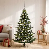 Syfax Künstlicher Weihnachtsbaum mit Weihnachtskugel 120 cm 150 LEDs