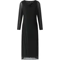 Comma Kleid Mesh-Kleid im Slim Fit mit Wasserfall-Ausschnitt