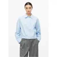 s.Oliver Langarmbluse , Damen, Gr. 40, blau (blau haze), Blusen Langarmbluse, Kurz gechnitten / Raffung am Saum / Baumwolle