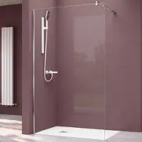 Doporro Luxus Duschwand für Dusche Duschabtrennung 50x200cm Walk-In Dusche 8mm ESG-Sicherheitsglas Klarglas inkl. Nanobeschichtung Bremen01K