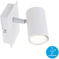 Briloner Wandleuchte, Wandlampe schwenkbar, Deckenspot GU10 Fassung, max. 40 Watt, Deckenlampe, Deckenleuchte 120x80x123mm (LxBxH), weiß