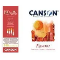 Canson Zeichenpapierblock "Figueras", 380 x 460 mm, 290 g/qm 10 Blatt, Leinenstruktur, an der langen Seite