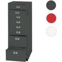 Mendler Rollcontainer HWC-L49, Schubladenschrank Stahlschrank Aktenschrank, Metall 115x40x41cm 8 Schubladen