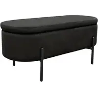 ByLiving Sitzbank "NOVA", schwarz (schwarz, schwarz), B:95cm H:42cm T:38cm, Stahl, Stoff, Sitzbänke, Sitzbank, Samt, mit Stauraum/Truhe, Innenmaß Truhe 26,5 x 83cm, Höhe: 19 cm