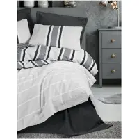 L'essentiel Maison , Nobby - Anthracite, Anthrazit, Ranforce King-Size-Bettbezug-Set (FR), 100 % BAUMWOLLE RANFORCE, 240 x 220 cm