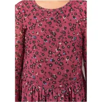 s.Oliver Kleid Langärmeliges Meshkleid mit Jerseyfutter und All-over-Print