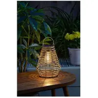 SMART GARDEN Solarlaterne – – Maris – Warmweißes LED-Filament – 5 Lumen – Naturbeige – Kunststoff – 27 x 21 cm