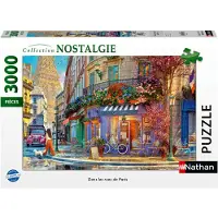 Nathan 3000-Teile-Puzzle – In den Straßen von Paris – Ab 14 Jahren – Höchste Qualität – Perfekte Passform – Nostalgie-Kollektion – 12001870