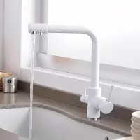Sonstiges Spültischarmatur Küche 3-Wege Wasserhahn mit Filter 360° Drehbar Weiß